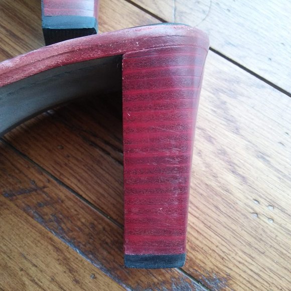 Donald J Pliner red leather square toe sandals - Picture 5 of 8